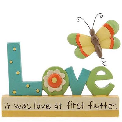 It Was Love At First Flutter Resin Block