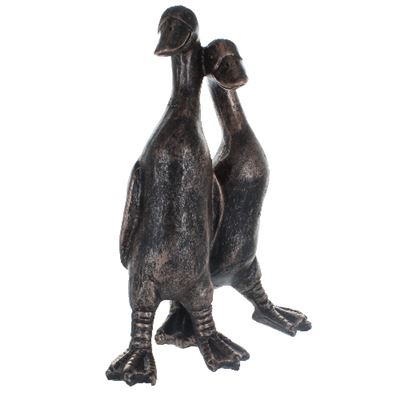 Duck Couple Bronze Look 19cm