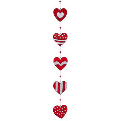 String of Red and White Hearts Suncatcher