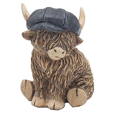 Highland Cow With Flat Cap 10cm