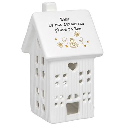 Ceramic Tea Light House "Home Is Our Favourite Place To Bee"